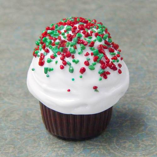 HG-212 Cupcake, Christmas Sprinkles Mini-Cupcake $59 at Hunter Wolff Gallery
